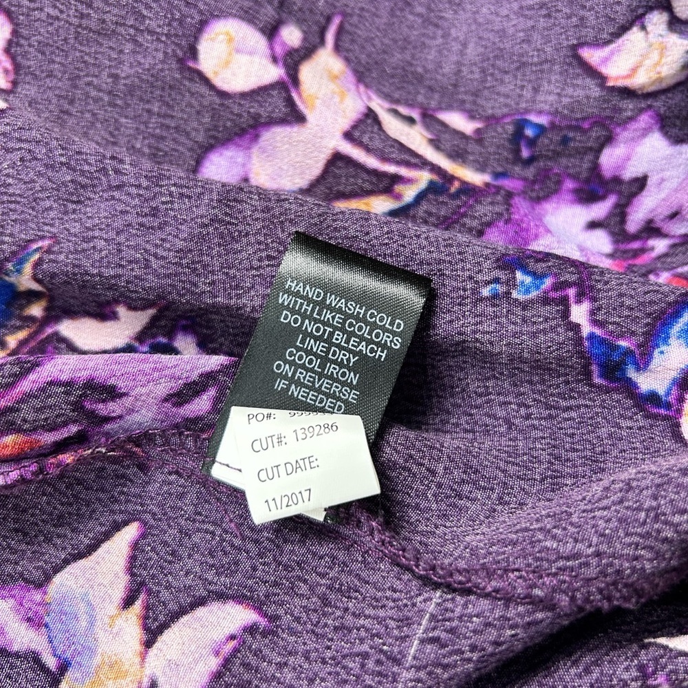 Torrid Floral Fringe Kimono Cardigan Purple Boho Rayon Size 2 (18/20) (2X) - Picture 6 of 12